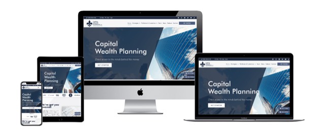 The Capital Wealth Planning website, shown on desktop, laptop, tablet and phone