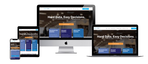 The DashPoint Analytics website, shown on desktop, laptop, tablet and phone