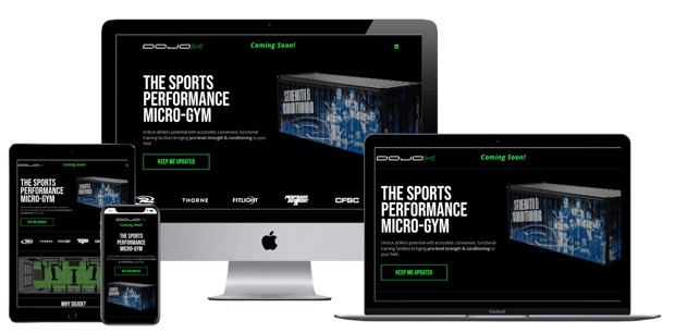 The DOJOX website, shown on desktop, laptop, tablet and phone