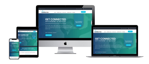 The Miami Connected website, shown on desktop, laptop, tablet and phone